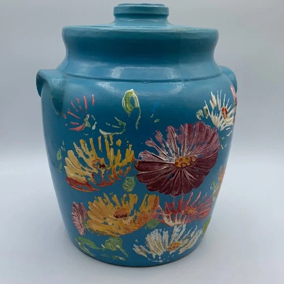 Ransburg | Kitchen | Vintage Hand Painted Blue Floral
